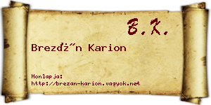 Brezán Karion névjegykártya